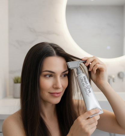 Crema para el cabello con peine para cubrir canas marron