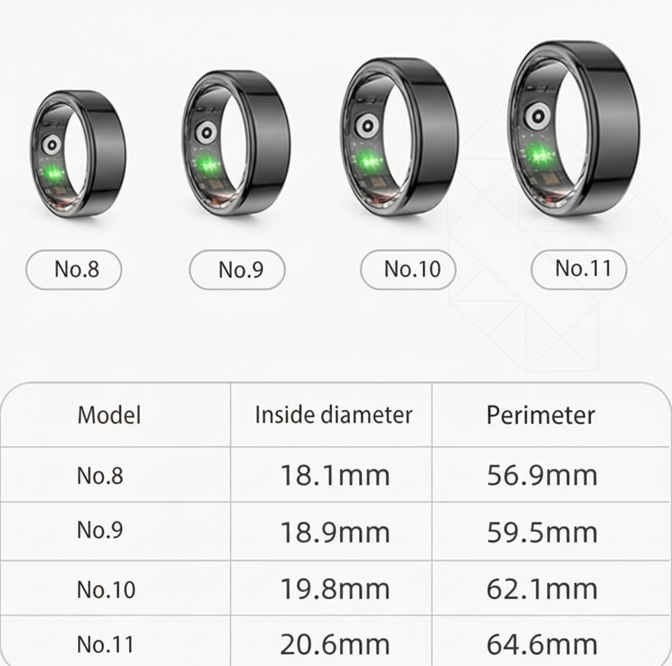 Anillo inteligente tipo Oura talla 10