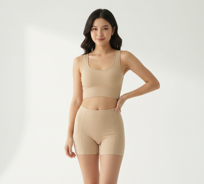 Faja moldeadora 2 en 1 beige s/m ( camiseta + faja )