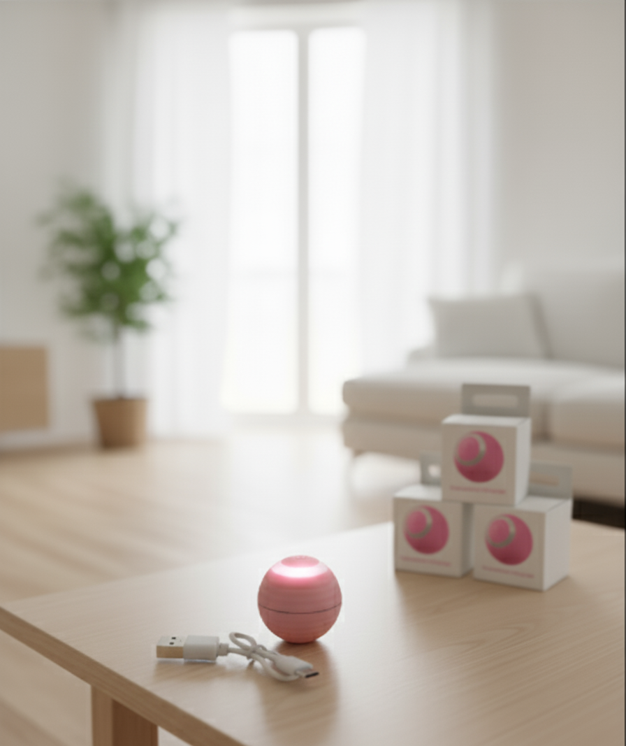 Bola de juguete interactivo para gatos rosa
