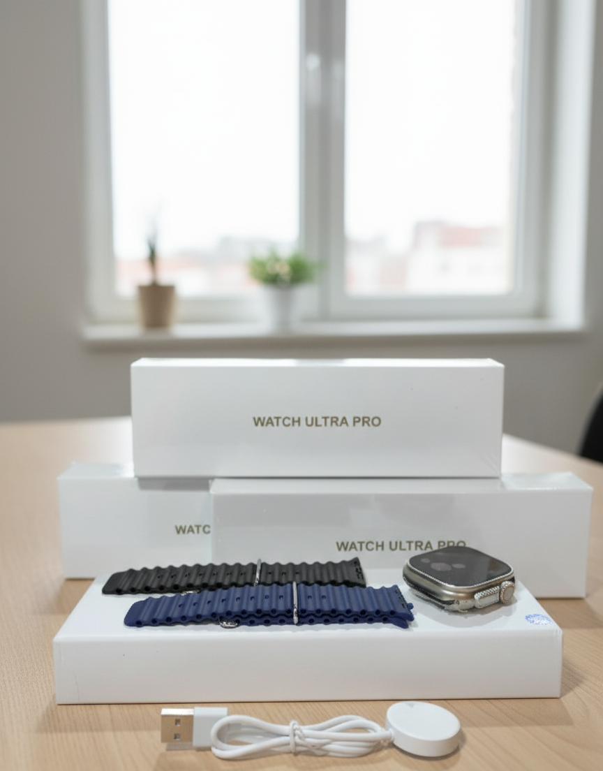 Smartwatch Ultra Pro con 2 correas ( negro + azul )