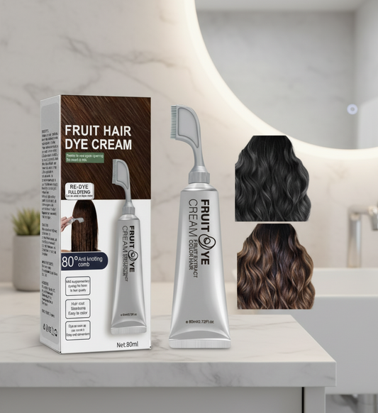 Crema para el cabello con peine para cubrir canas marron