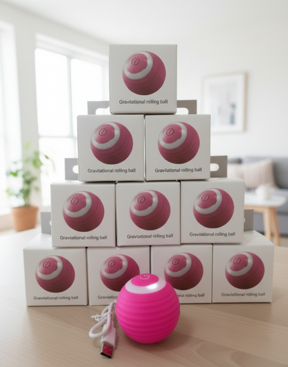 Bola de juguete interactivo para gatos rosa