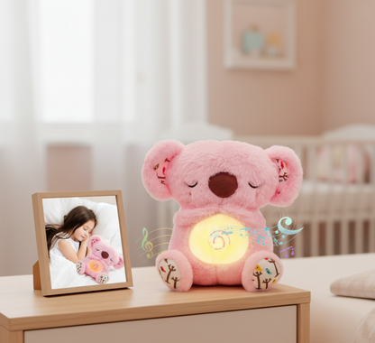 Peluche relajante para bebé que simula respiración ( koala rosa )