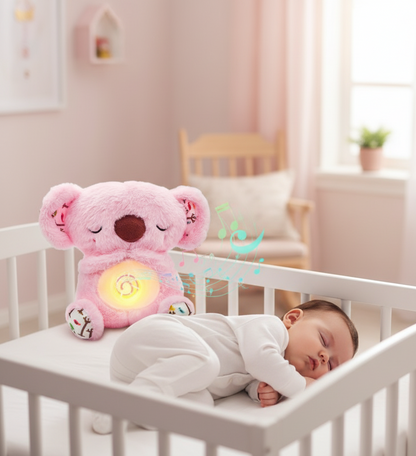 Peluche relajante para bebé que simula respiración ( koala rosa )