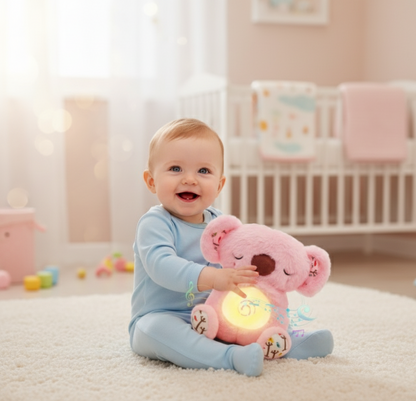 Peluche relajante para bebé que simula respiración ( koala rosa )