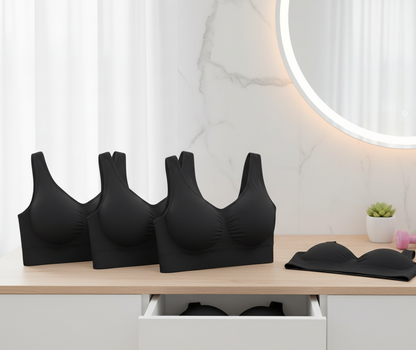 Sujetador deportiva sin costuras negro L/XL