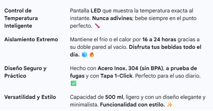 Termo frio y calor con pantalla celeste